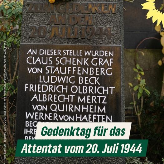 Gedenktag für das Attentat vom 20. Juli 1944