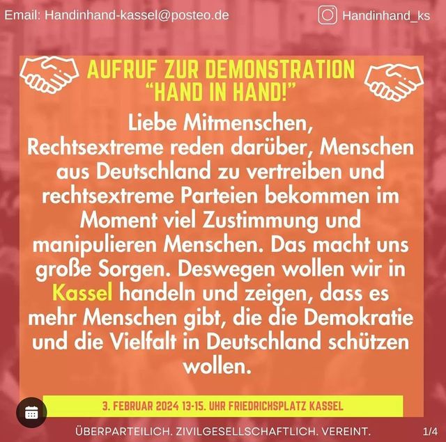 Aufruf zur Demo "Hand in Hand"