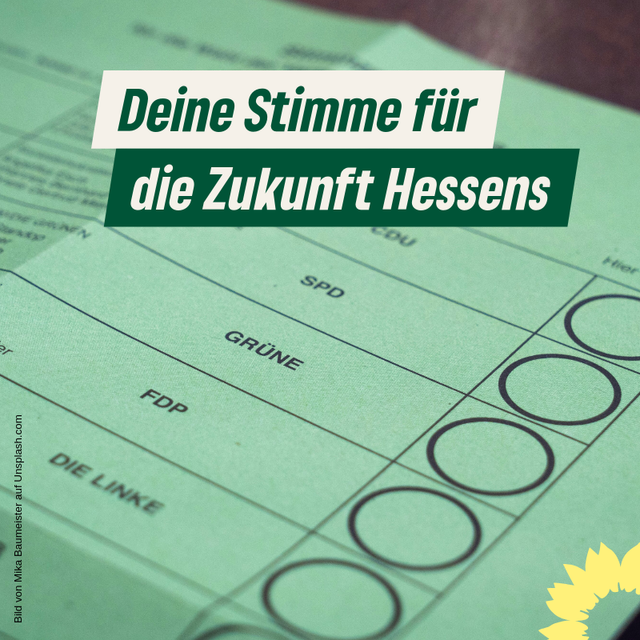 Morgen ist die Landtagswahl - beide Stimmen Grün!