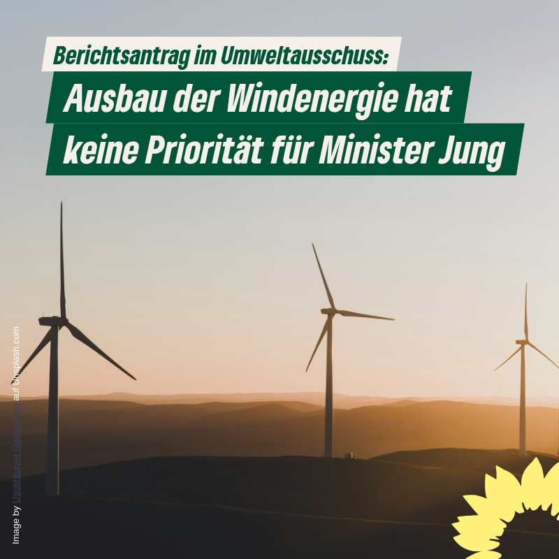 Berichtsantrag im Umweltausschuss: Ausbau der Windenergie hat keine Priorität für Minister Jung