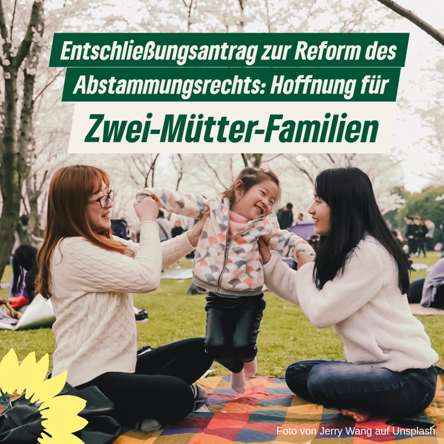Entschließungsantrag zur Reform des Abstammungsrechts: Hoffnung für Zwei-Mütter-Familien