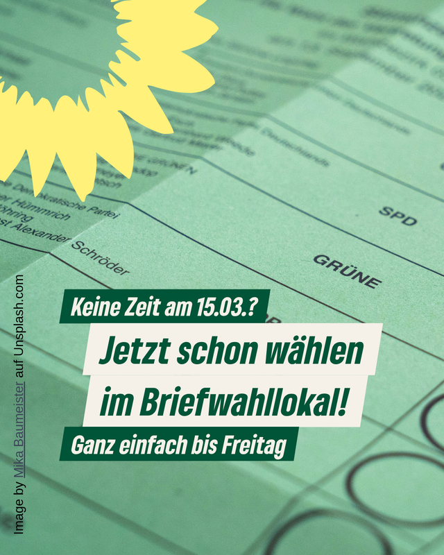 Keine Zeit am 15.03.? Jetzt schon deine Stimme abgeben!