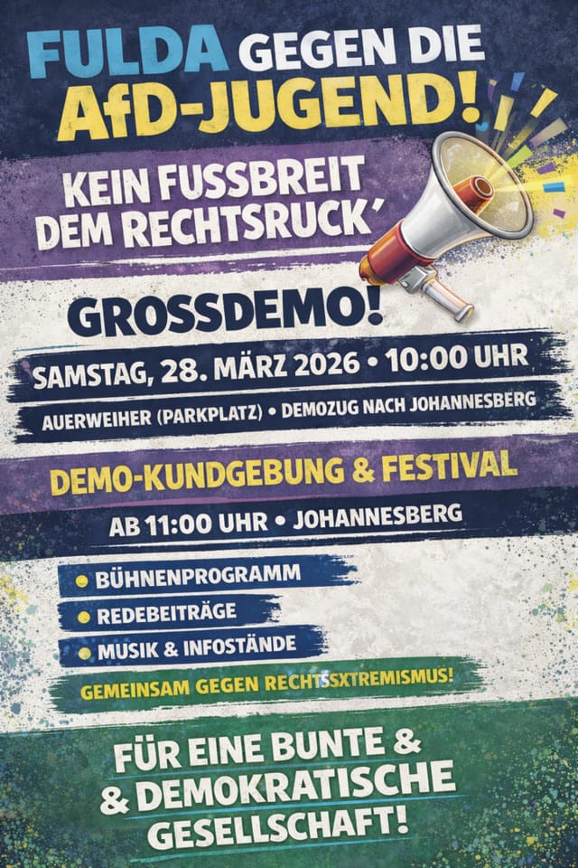 Großdemo: Fulda gegen die AfD-Jugend am 28.03.2026