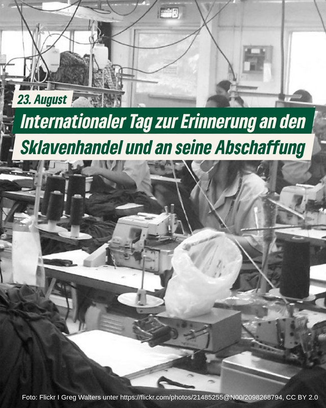 Internationaler Tag zur Erinnerung an den Sklavenhandel und an seine Abschaffung