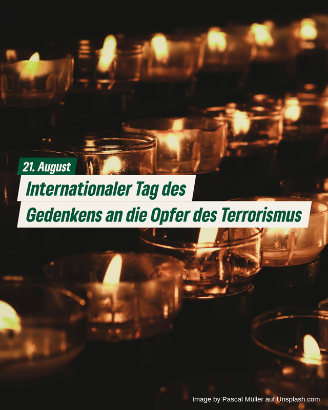 Internationaler Tag des Gedenkens an die Opfer des Terrorismus